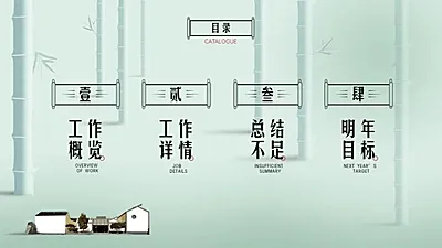 并列关系4项PPT目录页