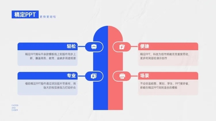 并列关系4项PPT图文页预览效果