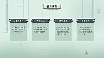 并列关系4项PPT图文页