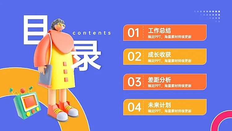 并列关系4项PPT图文页