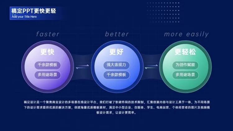 循环关系3项PPT图文页预览效果