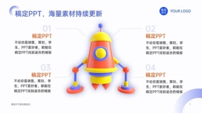 并列关系4项PPT图文页
