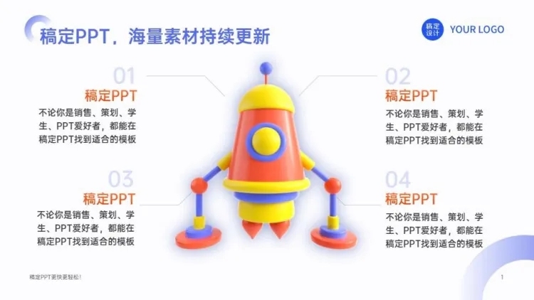 并列关系4项PPT图文页预览效果
