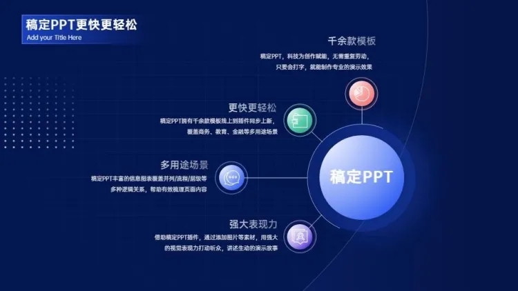 总分关系4项PPT图文页预览效果