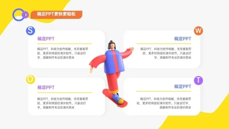 并列关系4项PPT图文页预览效果
