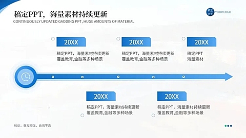递进关系5项PPT图文页