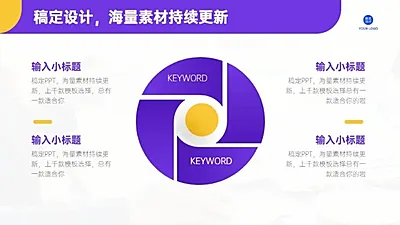 并列关系4项PPT图文页