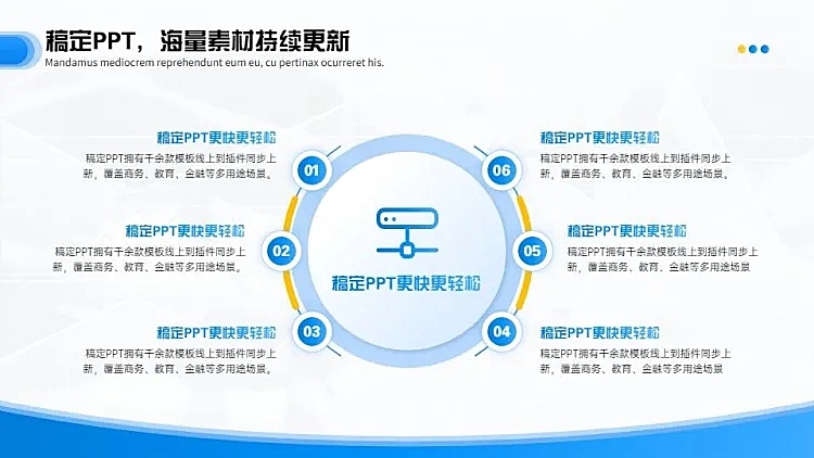 并列关系递进关系6项PPT图文页