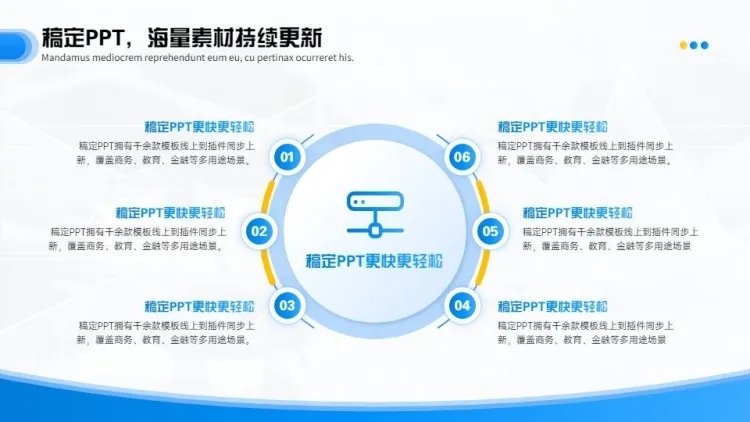 并列关系递进关系6项PPT图文页预览效果