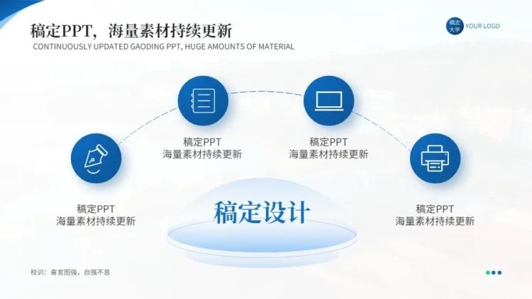 并列关系4项PPT图文页预览效果