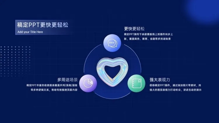 循环关系3项PPT图文页预览效果
