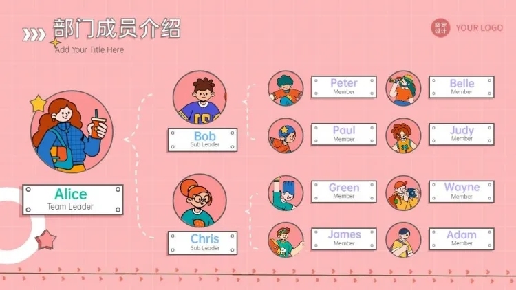 总分关系11项PPT图文页预览效果