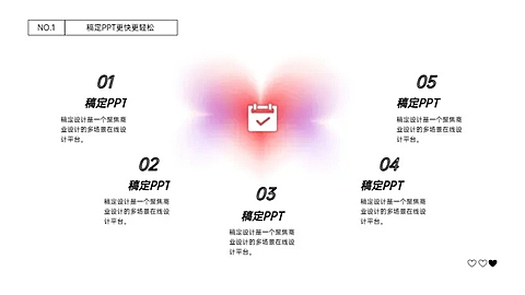 并列关系5项PPT图文页