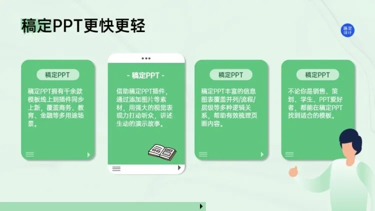 并列关系4项 PPT图文页预览效果