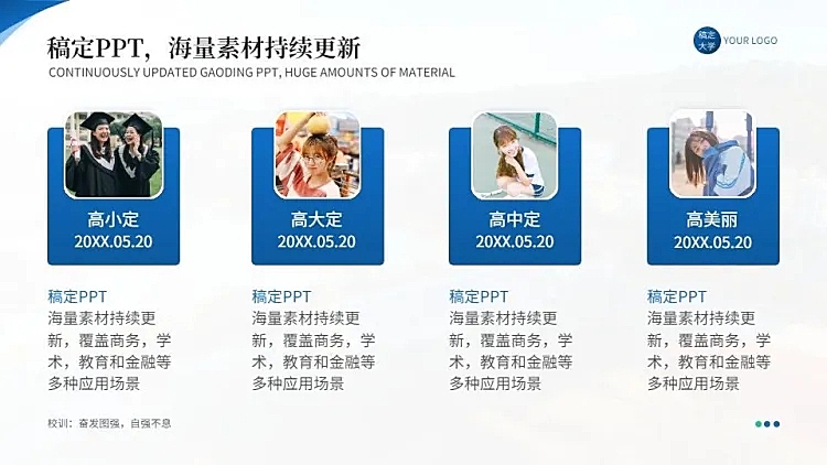 并列关系4项PPT图文页