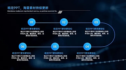 递进关系6项PPT图文页