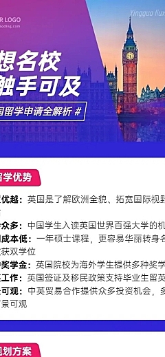 留学咨询机构宣传招生长图海报