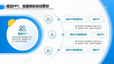 发散汇聚关系3项PPT图文页