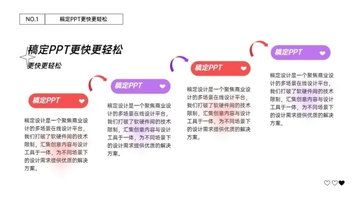 递进关系4项PPT图文页预览效果
