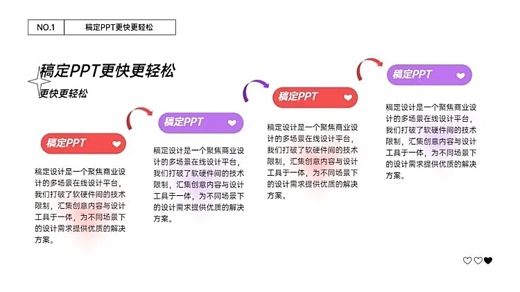 递进关系4项PPT图文页