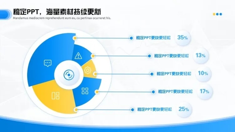 并列关系5项PPT图文页预览效果