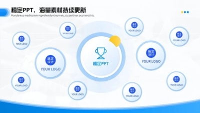 发散汇聚关系多项PPT图文页