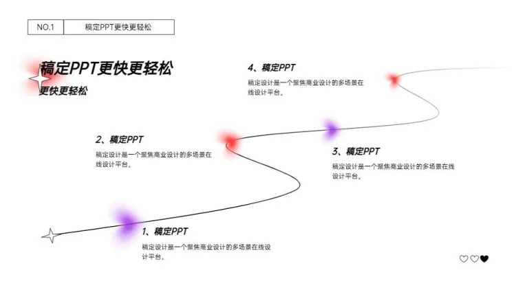 流程关系4项PPT图文页预览效果
