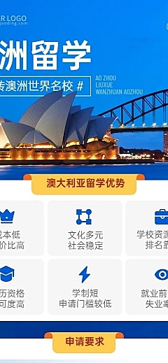 留学咨询机构宣传招生长图海报