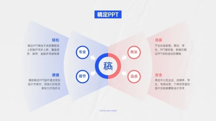对比关系4项PPT图文页预览效果
