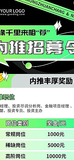 企业公司员工内推招聘长图海报