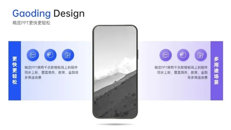 总分关系并列关系2项PPT图文页预览效果