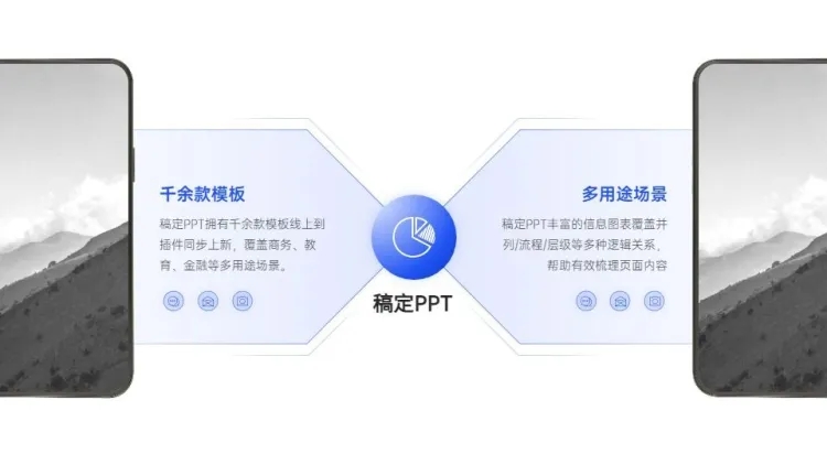 点击进入编辑 总分关系2项PPT图文页预览效果