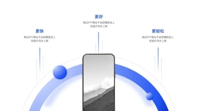 总分关系3项PPT图文页