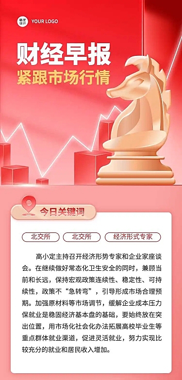 H5长图财经日报早报红金风格