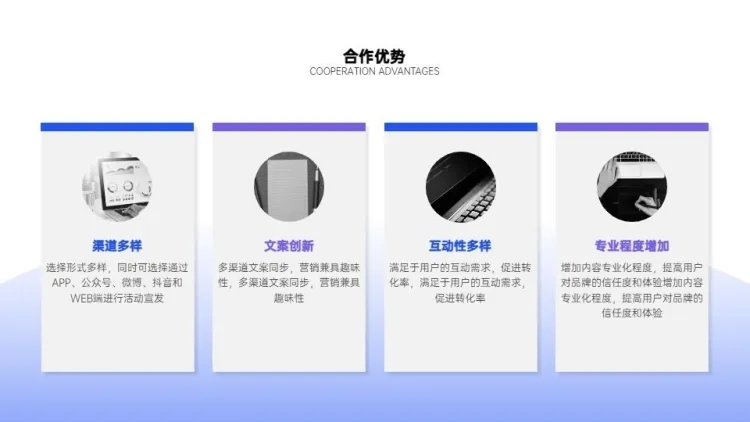 并列关系4项PPT图文页预览效果