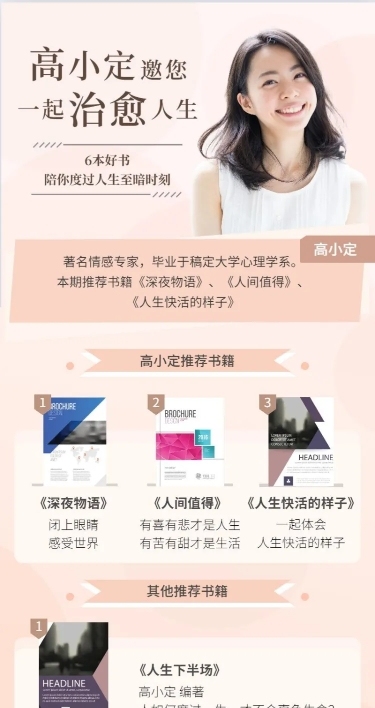 书单推荐阅读分享文艺风长图海报