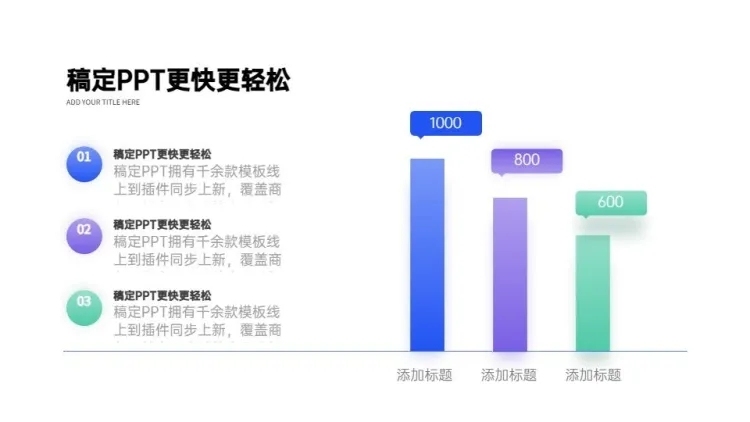 列表关键词3项PPT内容页预览效果