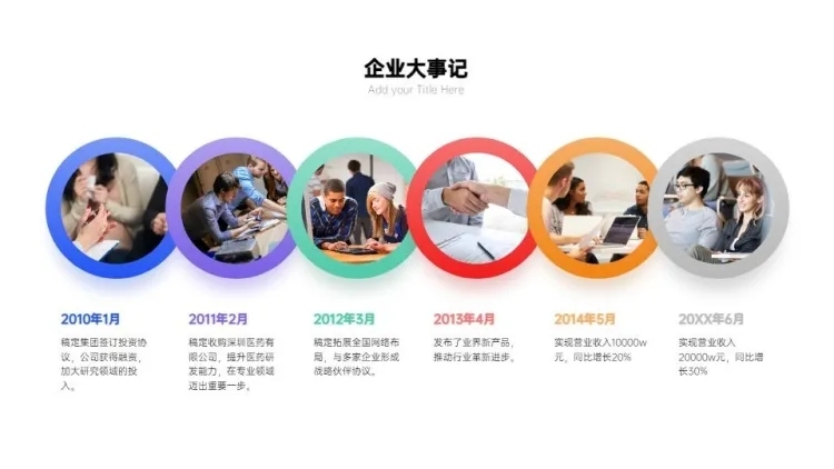 流程关系6项PPT图文页预览效果