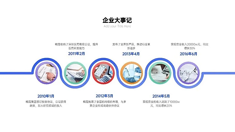 流程关系6项PPT图文页
