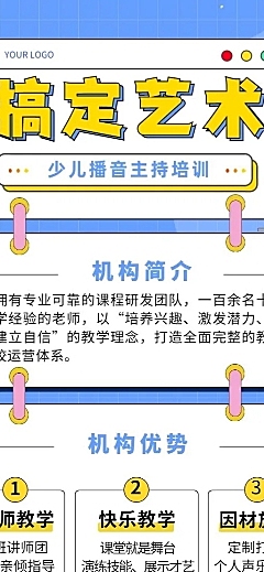 少儿培训机构宣传推广招生简介长图海报
