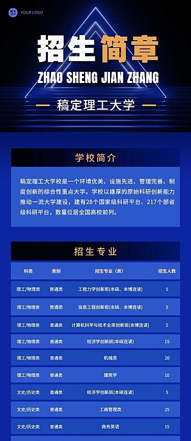 理工大学招生简章文章长图