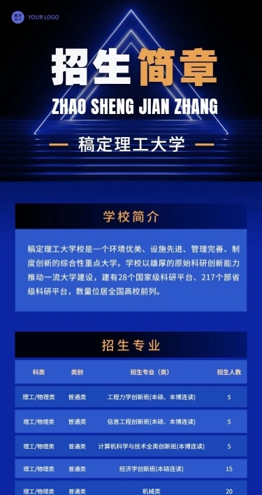 理工大学招生简章文章长图