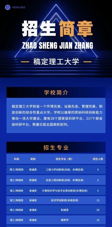 理工大学招生简章文章长图