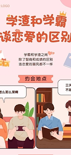 情人节节日话题学渣学霸的恋爱区别条漫