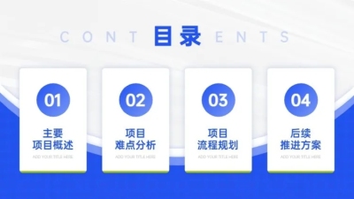 并列关系4项PPT图文页