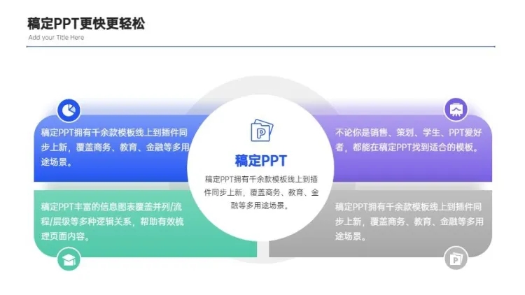 并列关系4项PPT图文页预览效果