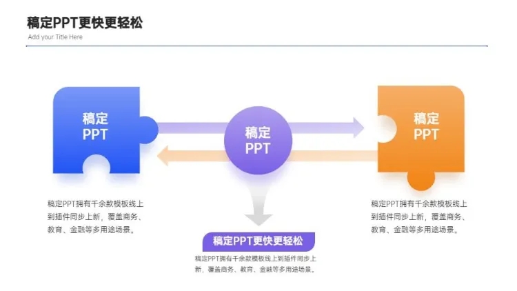 流程关系3项PPT图文页
