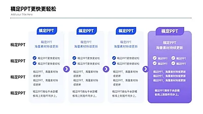 流程关系4项PPT图文页