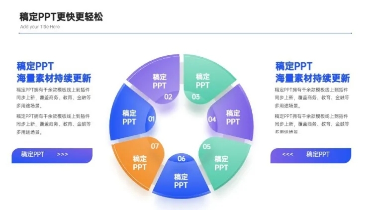 并列关系7项PPT图文页预览效果