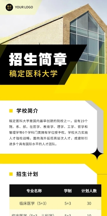 医科大学招生简章文章长图